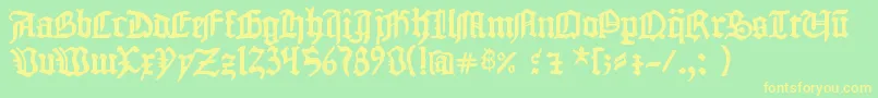 1454GutenbergBibel Font – Yellow Fonts on Green Background
