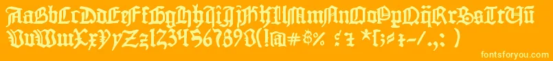 1454GutenbergBibel Font – Yellow Fonts on Orange Background