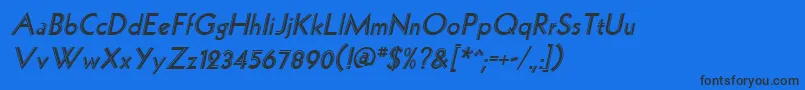 fuente HollywoodItalic – Fuentes Negras Sobre Fondo Azul