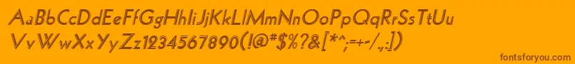 HollywoodItalic Font – Brown Fonts on Orange Background