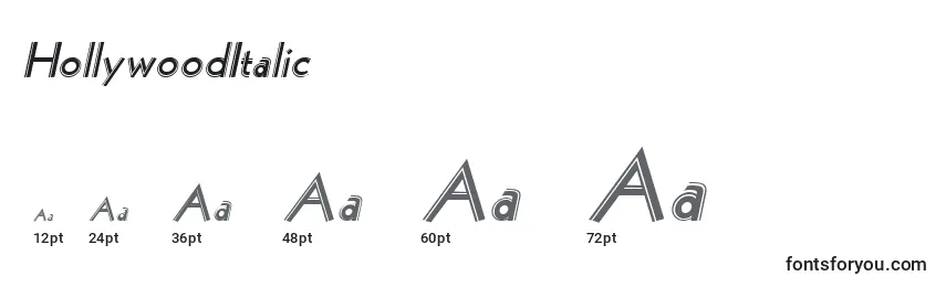 HollywoodItalic Font Sizes