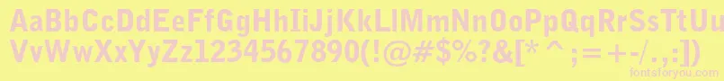 Bellgothiccblkbt-fontti – vaaleanpunaiset fontit keltaisella taustalla