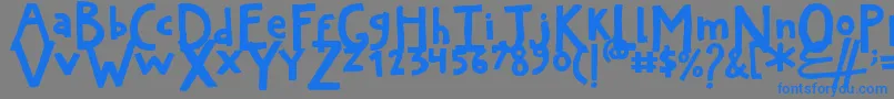 ArtyardThick-Schriftart – Blaue Schriften auf grauem Hintergrund