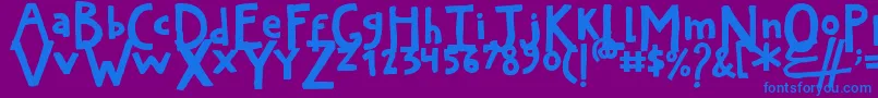 ArtyardThick Font – Blue Fonts on Purple Background