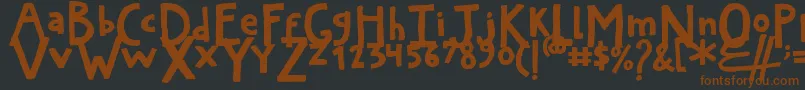 ArtyardThick-fontti – ruskeat fontit mustalla taustalla