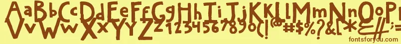 ArtyardThick Font – Brown Fonts on Yellow Background