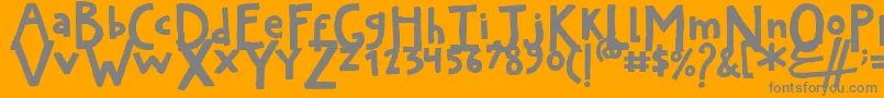 Lisätietoja ArtyardThick-fontista ArtyardThick-fontti – harmaat kirjasimet oranssilla taustalla
