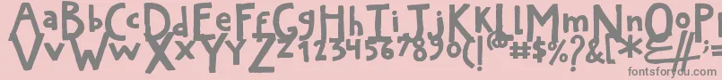 フォントArtyardThick – ピンクの背景に灰色の文字