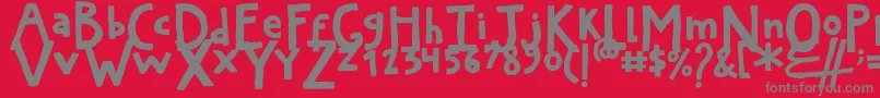ArtyardThickフォントについての詳細 フォントArtyardThick – 赤い背景に灰色の文字