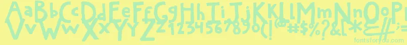 Police ArtyardThick – polices vertes sur fond jaune