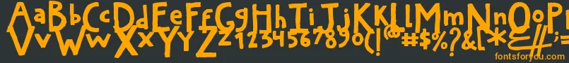 ArtyardThick Font – Orange Fonts on Black Background