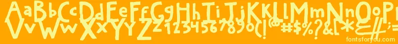 ArtyardThick-Schriftart – Gelbe Schriften auf orangefarbenem Hintergrund