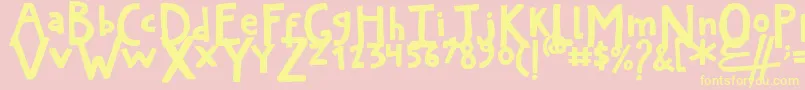 ArtyardThick Font – Yellow Fonts on Pink Background