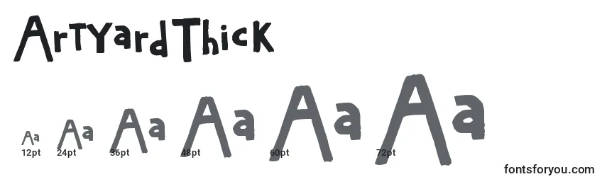 ArtyardThick Font Sizes