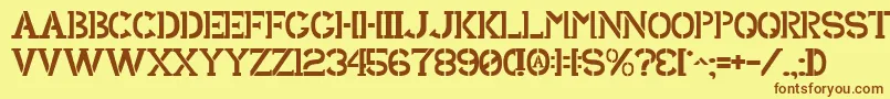 SharkArmy Font – Brown Fonts on Yellow Background