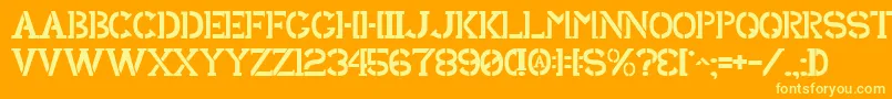 SharkArmy Font – Yellow Fonts on Orange Background