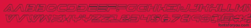 7thserviceengraveital Font – Black Fonts on Red Background