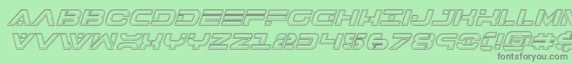 7thserviceengraveital Font – Gray Fonts on Green Background
