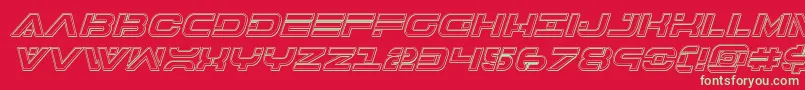 7thserviceengraveital Font – Green Fonts on Red Background