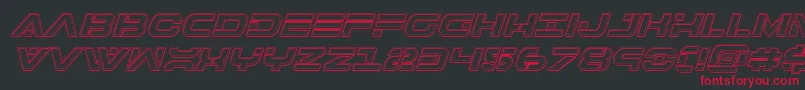 7thserviceengraveital Font – Red Fonts on Black Background