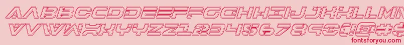7thserviceengraveital-Schriftart – Rote Schriften auf rosa Hintergrund
