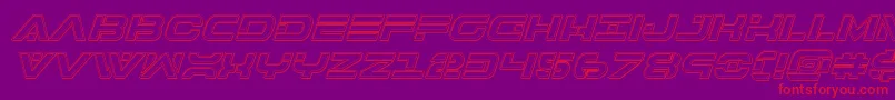 7thserviceengraveital Font – Red Fonts on Purple Background