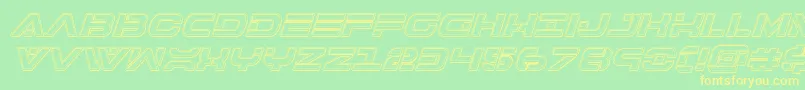 7thserviceengraveital Font – Yellow Fonts on Green Background