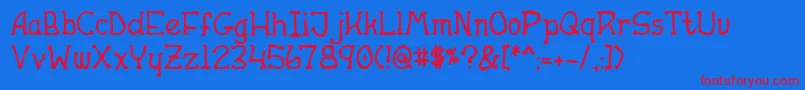 AppleButter Font – Red Fonts on Blue Background