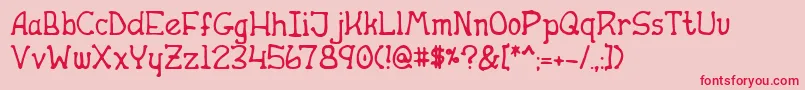 Weitere Informationen zur AppleButter-Schriftart AppleButter-Schriftart – Rote Schriften auf rosa Hintergrund