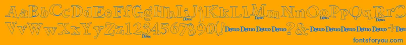 GreenEggsSpamDemo3 Font – Blue Fonts on Orange Background