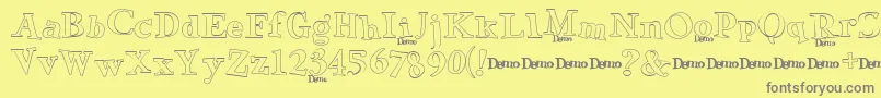 GreenEggsSpamDemo3 Font – Gray Fonts on Yellow Background