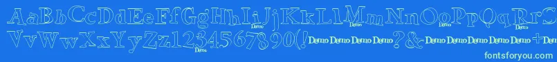 GreenEggsSpamDemo3 Font – Green Fonts on Blue Background