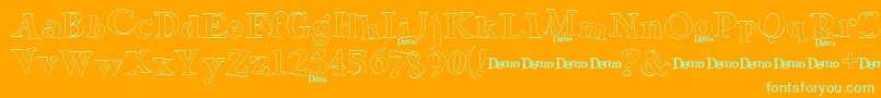 GreenEggsSpamDemo3 Font – Green Fonts on Orange Background