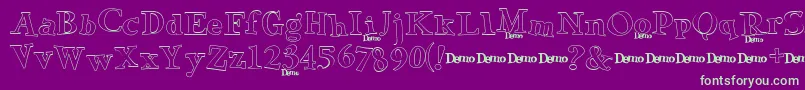 GreenEggsSpamDemo3 Font – Green Fonts on Purple Background