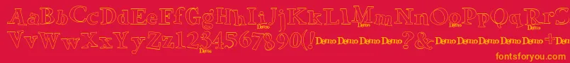 GreenEggsSpamDemo3 Font – Orange Fonts on Red Background