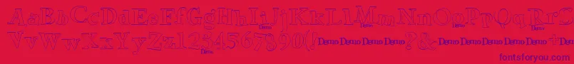 GreenEggsSpamDemo3 Font – Purple Fonts on Red Background