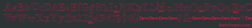 GreenEggsSpamDemo3 Font – Red Fonts on Black Background