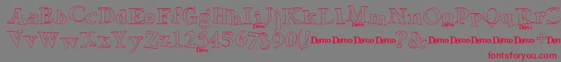 GreenEggsSpamDemo3 Font – Red Fonts on Gray Background