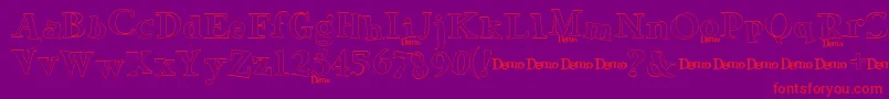 GreenEggsSpamDemo3 Font – Red Fonts on Purple Background