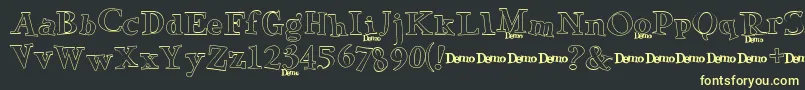 GreenEggsSpamDemo3 Font – Yellow Fonts on Black Background