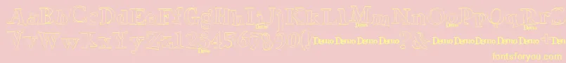 GreenEggsSpamDemo3-Schriftart – Gelbe Schriften auf rosa Hintergrund