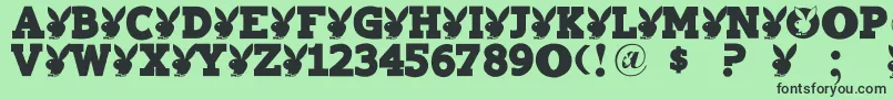 Playtoy-fontti – mustat fontit vihreällä taustalla