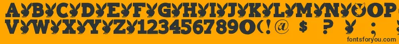 Playtoy-Schriftart – Schwarze Schriften auf orangefarbenem Hintergrund