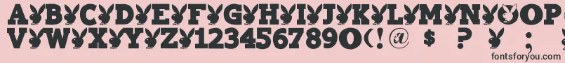 Playtoy-Schriftart – Schwarze Schriften auf rosa Hintergrund