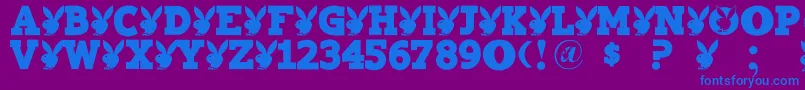 Playtoy Font – Blue Fonts on Purple Background