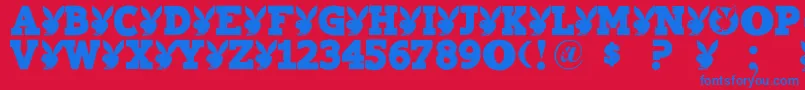 Playtoy Font – Blue Fonts on Red Background