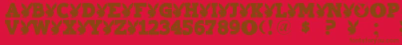 フォントPlaytoy – 赤い背景に茶色の文字
