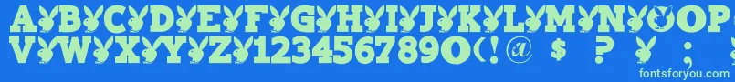 Playtoy Font – Green Fonts on Blue Background