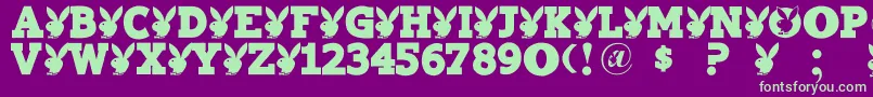 Playtoy-fontti – vihreät fontit violetilla taustalla
