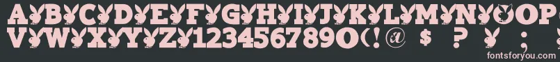 Playtoy-fontti – vaaleanpunaiset fontit mustalla taustalla